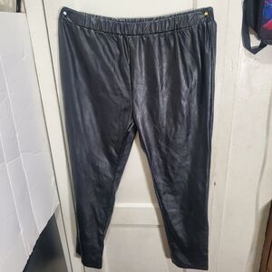 Black Faux Leather Pants Size 2x